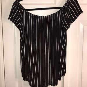 Over the shoulder striped top